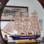 Mô hình thuyền Confection xanh 80cm
